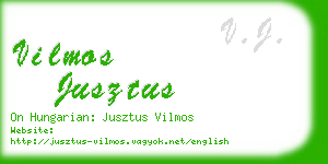 vilmos jusztus business card